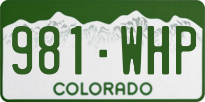 CO license plate 981WHP