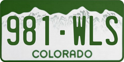 CO license plate 981WLS