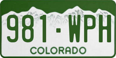 CO license plate 981WPH