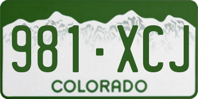 CO license plate 981XCJ