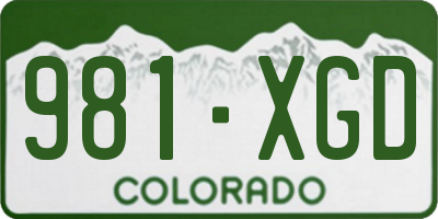 CO license plate 981XGD