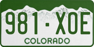 CO license plate 981XOE