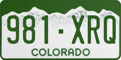 CO license plate 981XRQ