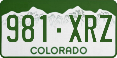 CO license plate 981XRZ