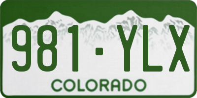 CO license plate 981YLX