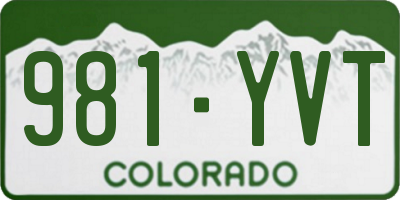 CO license plate 981YVT