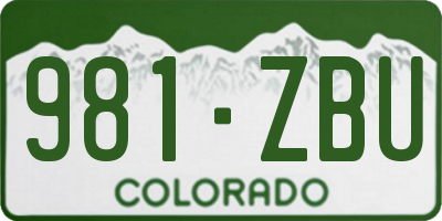 CO license plate 981ZBU