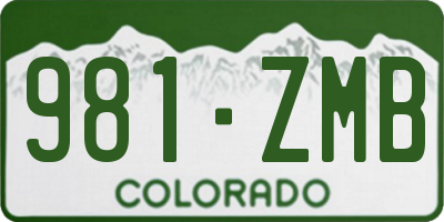 CO license plate 981ZMB