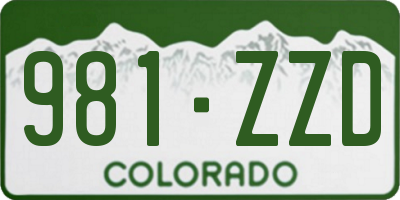 CO license plate 981ZZD