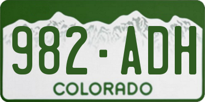 CO license plate 982ADH