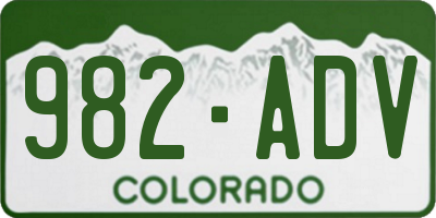 CO license plate 982ADV