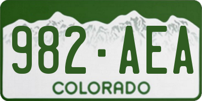 CO license plate 982AEA