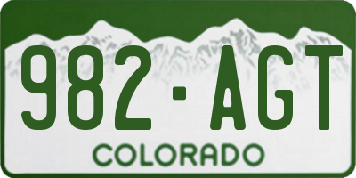 CO license plate 982AGT