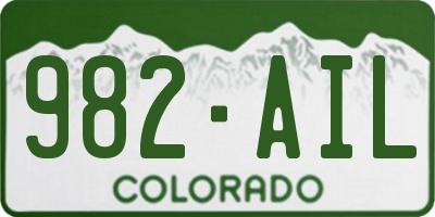 CO license plate 982AIL