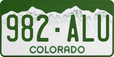 CO license plate 982ALU