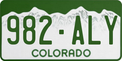 CO license plate 982ALY