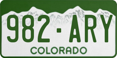 CO license plate 982ARY
