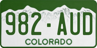 CO license plate 982AUD