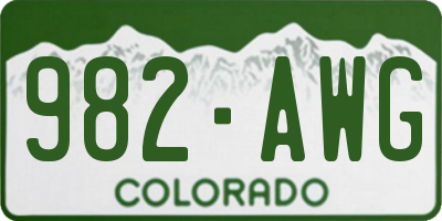 CO license plate 982AWG