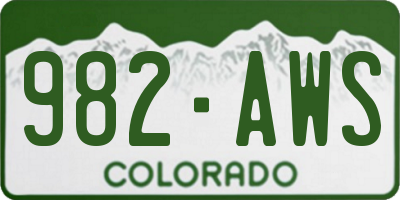 CO license plate 982AWS