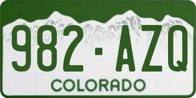 CO license plate 982AZQ