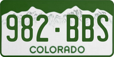 CO license plate 982BBS