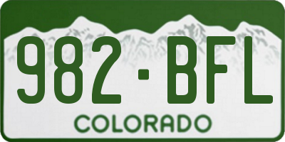 CO license plate 982BFL