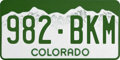 CO license plate 982BKM