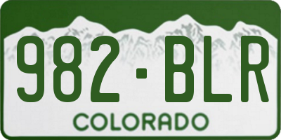 CO license plate 982BLR