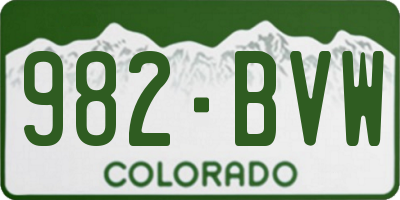 CO license plate 982BVW