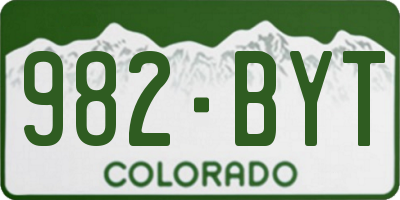 CO license plate 982BYT