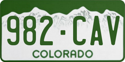 CO license plate 982CAV