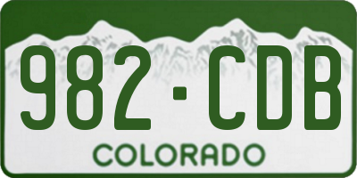 CO license plate 982CDB