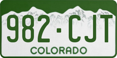 CO license plate 982CJT