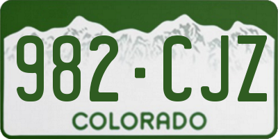 CO license plate 982CJZ