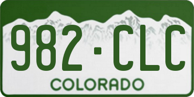 CO license plate 982CLC