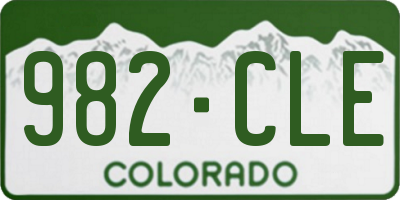 CO license plate 982CLE