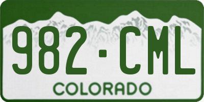 CO license plate 982CML