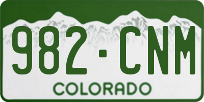 CO license plate 982CNM