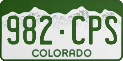 CO license plate 982CPS