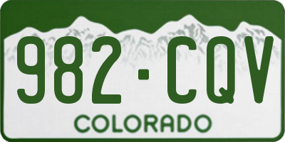 CO license plate 982CQV