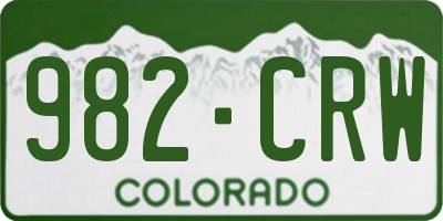 CO license plate 982CRW