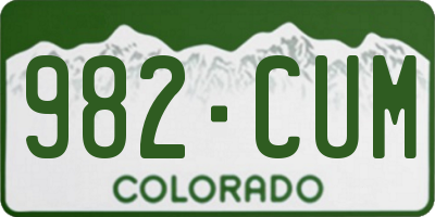 CO license plate 982CUM