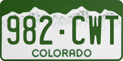 CO license plate 982CWT