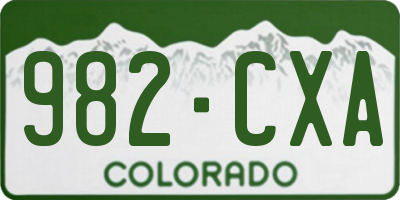 CO license plate 982CXA