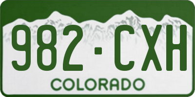 CO license plate 982CXH