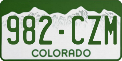 CO license plate 982CZM
