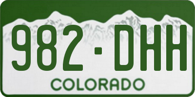 CO license plate 982DHH