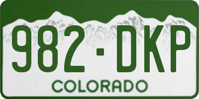 CO license plate 982DKP
