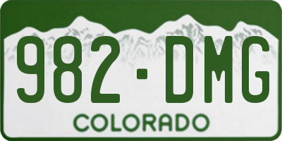 CO license plate 982DMG